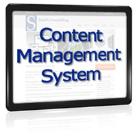 Image of web page with the words 'Content Management System' on top